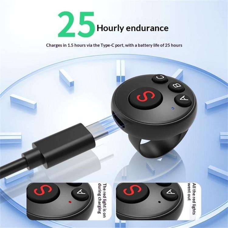 D11 BT Remote Control Ring Wearable Action Camera Controller For DJI Action, GoPro, Insta360 Acti...