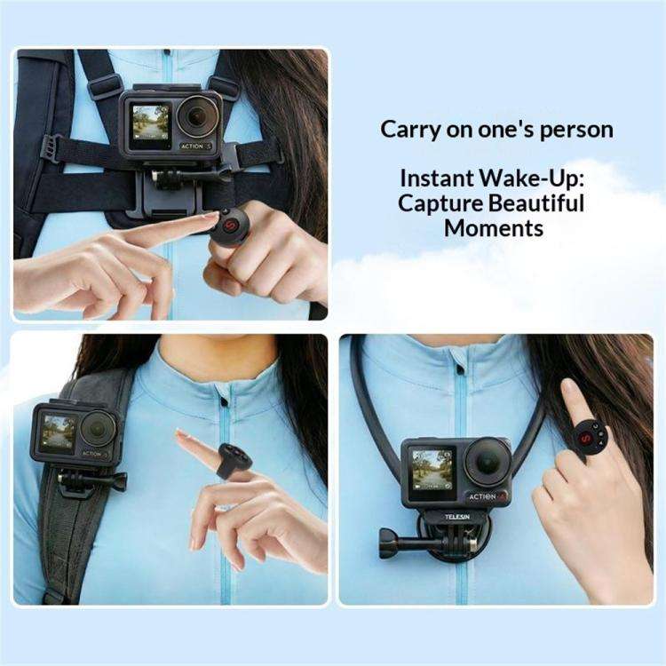 D11 BT Remote Control Ring Wearable Action Camera Controller For DJI Action, GoPro, Insta360 Acti...
