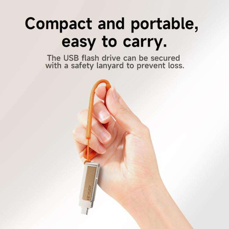 HEYGATE L2 2-in-1 USB 3.0 Flash Drive Dual Interface High Speed Memory Stick, Memsize:64GB
