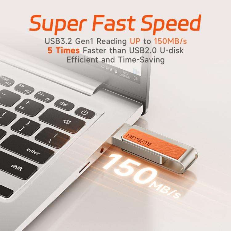 HEYGATE U1 USB 3.2 Flash Drive 150MB/s High Speed Memory Stick U Disk For PC Printer Projector, M...