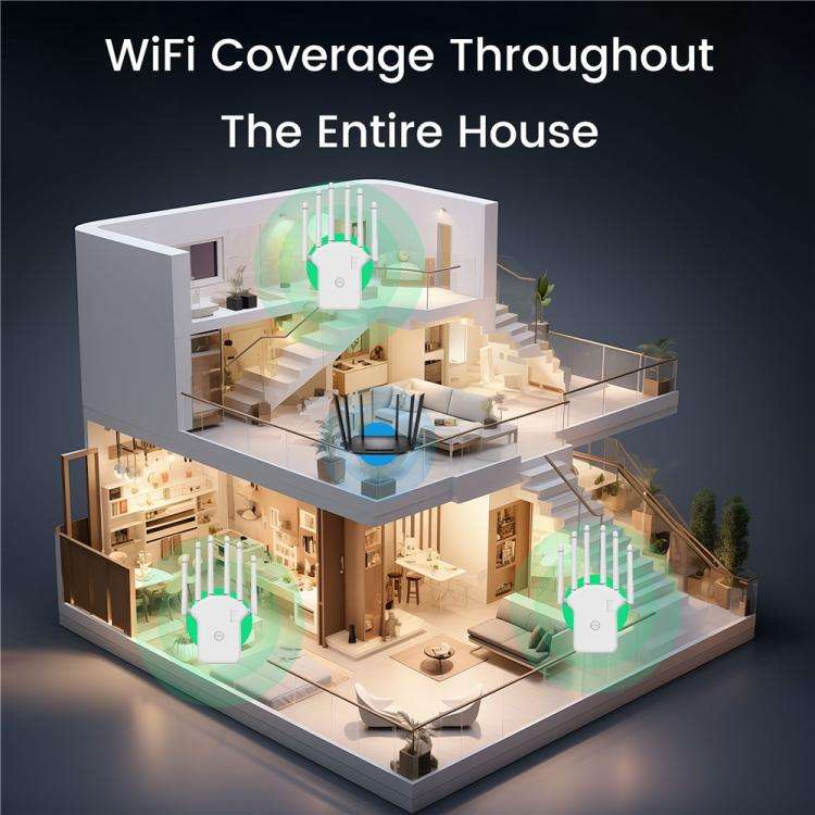 RE1200LN Home Office 1200Mbps WiFi Repeater Extender, Plug:US Plug