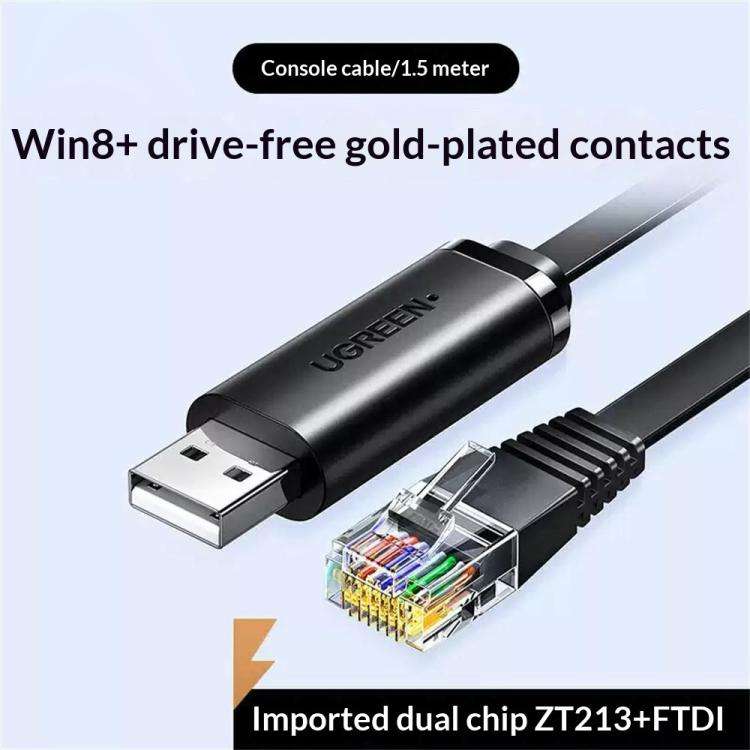 UGREEN CM204-50773 1.5m USB 2.0 to RJ45 Console Cable