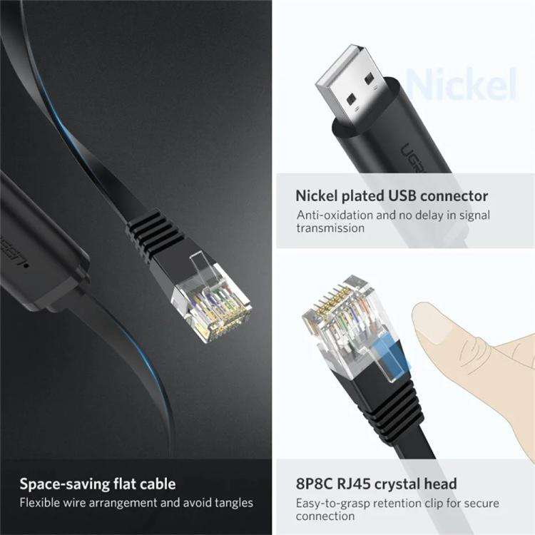 UGREEN CM204-50773 1.5m USB 2.0 to RJ45 Console Cable