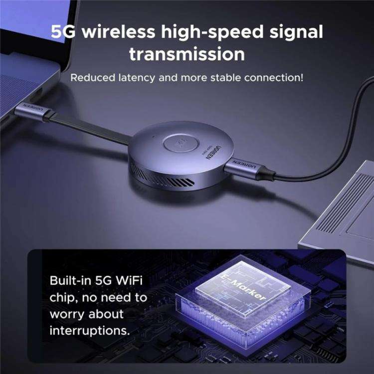UGREEN S309-75500 HD 1080P / 60Hz 5.8G Magnetic Wireless Transmitter and Receiver Kit