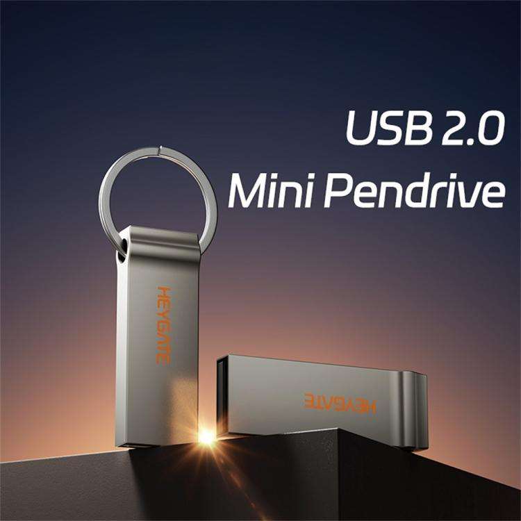 HEYGATE TU20 USB 2.0 Flash Drive Aluminum Alloy Memory Stick for Office School Travel, Capacity:8GB