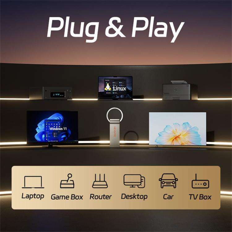 HEYGATE TU20 USB 2.0 Flash Drive Aluminum Alloy Memory Stick for Office School Travel, Capacity:1...