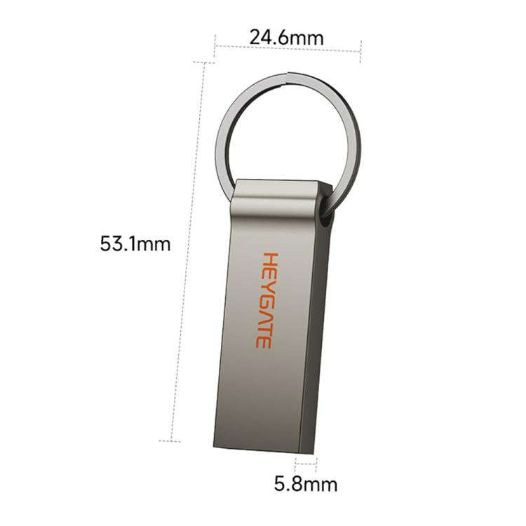 HEYGATE TU20 USB 2.0 Flash Drive Aluminum Alloy Memory Stick for Office School Travel, Capacity:8GB