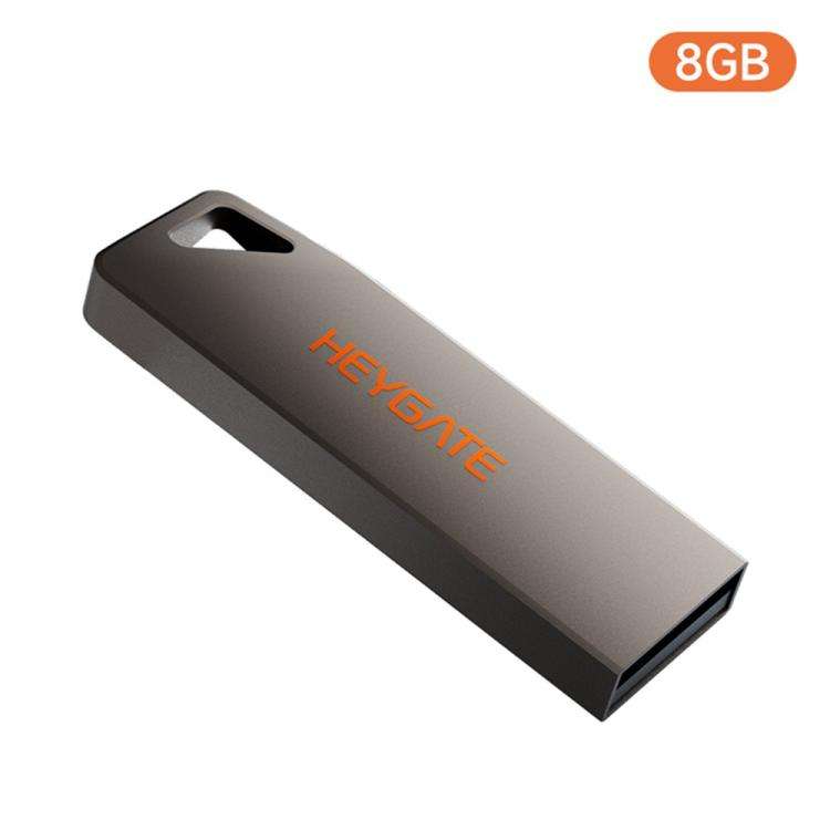 HEYGATE TU10 Aluminum Alloy USB 2.0 Flash Drive Mini Portable Memory Stick, Capacity:8GB
