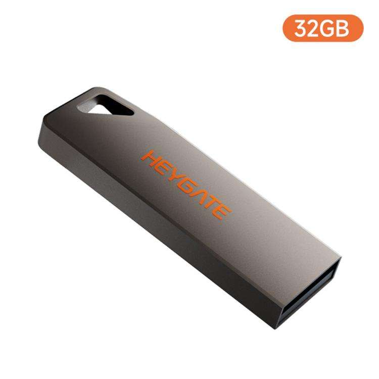 HEYGATE TU10 Aluminum Alloy USB 2.0 Flash Drive Mini Portable Memory Stick, Capacity:32GB