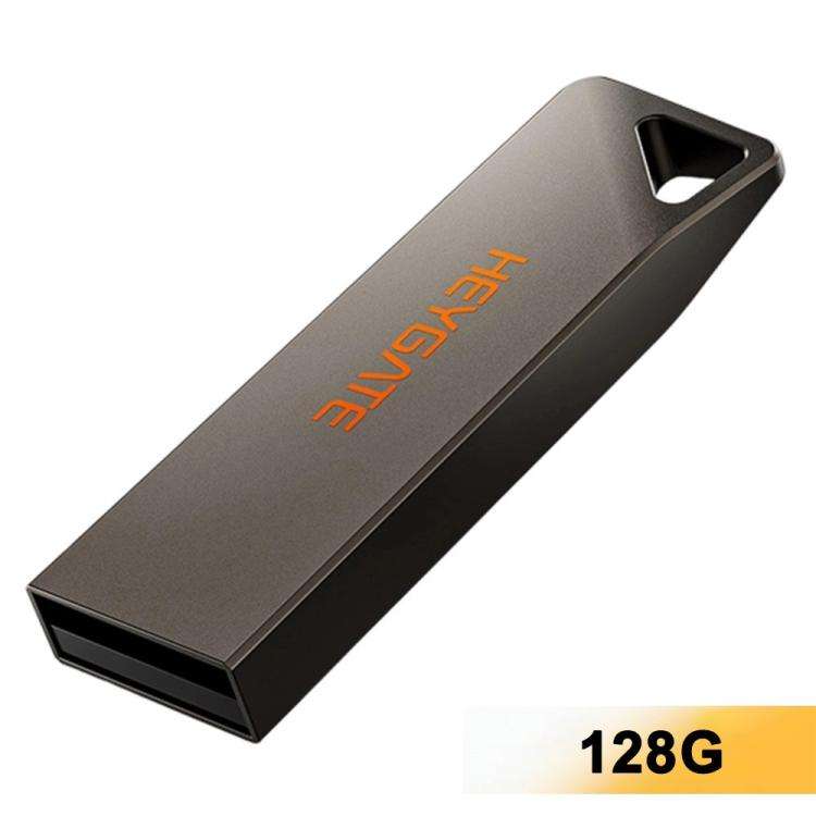 HEYGATE TU10 Aluminum Alloy USB 2.0 Flash Drive Mini Portable Memory Stick, Capacity:128GB