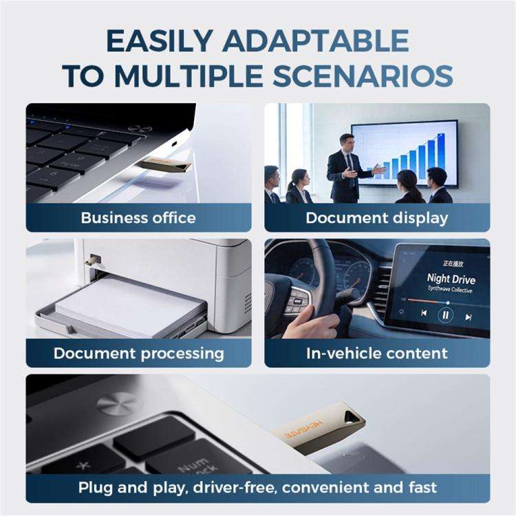 HEYGATE TU10 Aluminum Alloy USB 2.0 Flash Drive Mini Portable Memory Stick, Capacity:64GB