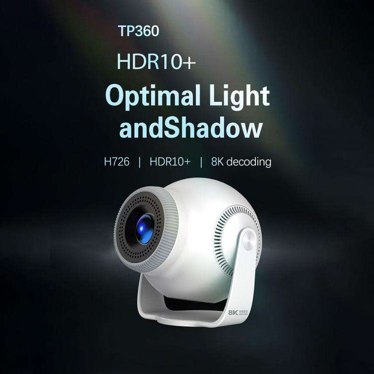 TP360 Android 14 Rotatable Mini Smart Projector Portable Home Theater Projector(US Plug)