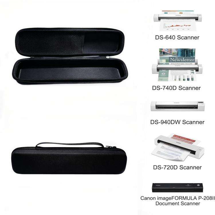 For Brother DS-640 / DS-940DW / DS-740D Portable Mobile Document Scanner Storage Bag