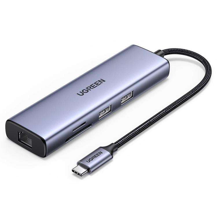UGREEN CM512 90568 USB3.0 PD100W RJ45 SD / TF Card Reader 7 in 1 USB-C HUB