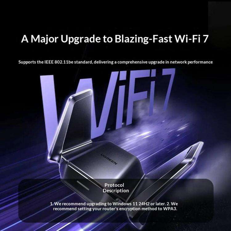 UGREEN CM995 65813 2.4G / 5G Dual Band WiFi 7 BE3600 USB Wireless Network Adapter