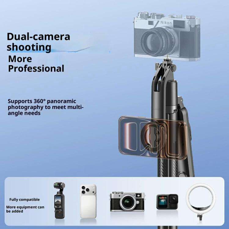 Q625MF For Live Streaming 1.82m Extendable Selfie Stick AI Smart Tracking Auto Open Tripod