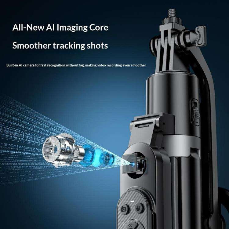 Q625MF For Live Streaming 1.82m Extendable Selfie Stick AI Smart Tracking Auto Open Tripod