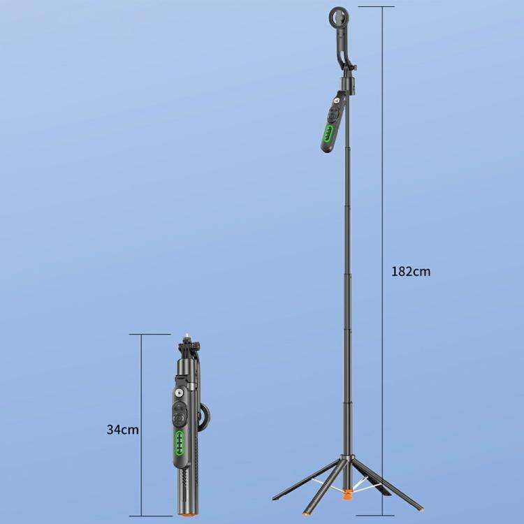 Q625MF For Live Streaming 1.82m Extendable Selfie Stick AI Smart Tracking Auto Open Tripod