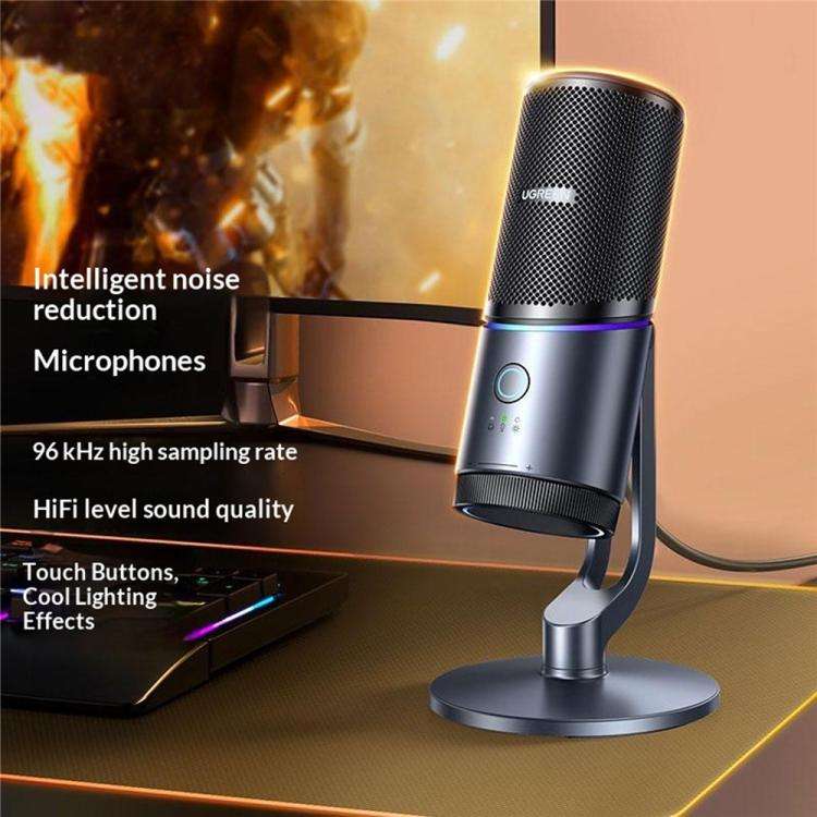 UGREEN CM769 RGB Light Design USB Desktop Noise Reduction Microphone for Live Streaming