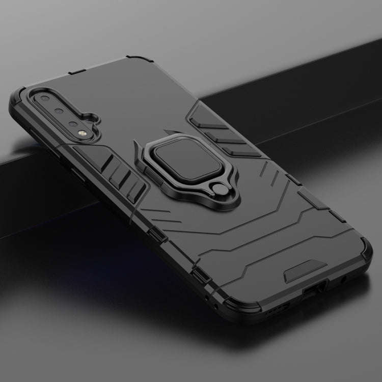 PC + TPU Shockproof Protective Case with Magnetic Ring Holder for Huawei Nova 5 / Nova 5 Pro(Red)