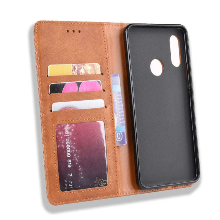 Magnetic Buckle Retro Crazy Horse Texture Horizontal Flip Leather Case for HTC U19E , with Holder...