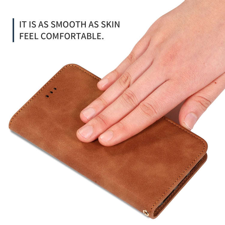 Retro Skin Feel Business Magnetic Horizontal Flip Leather Case for Huawei Nova 5 / Nova 5 Pro(Brown)