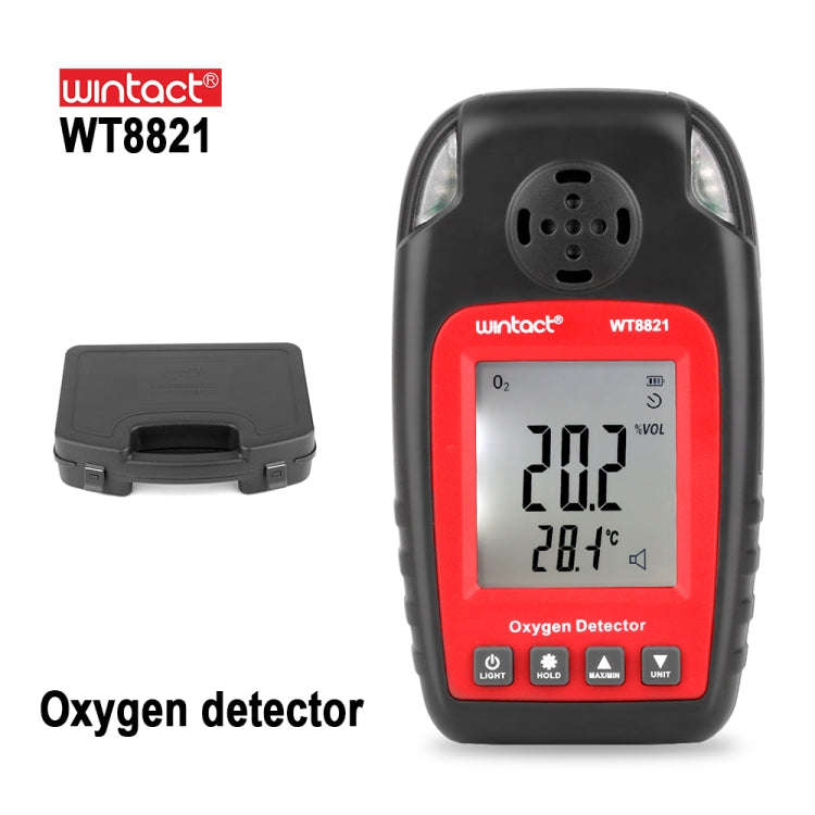WINTACT WT8821 Oxygen Detector Independent Oxygen Gas Sensor Warning-up High Sensitive Poisoning ...