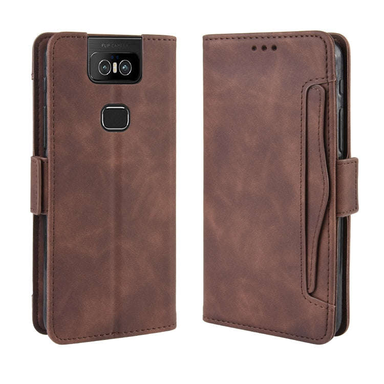Wallet Style Skin Feel Calf Pattern Leather Case For Asus Zenfone 6 ZS630KL,with Separate Card Sl...