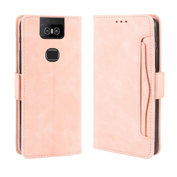 Wallet Style Skin Feel Calf Pattern Leather Case For Asus Zenfone 6 ZS630KL,with Separate Card Sl...