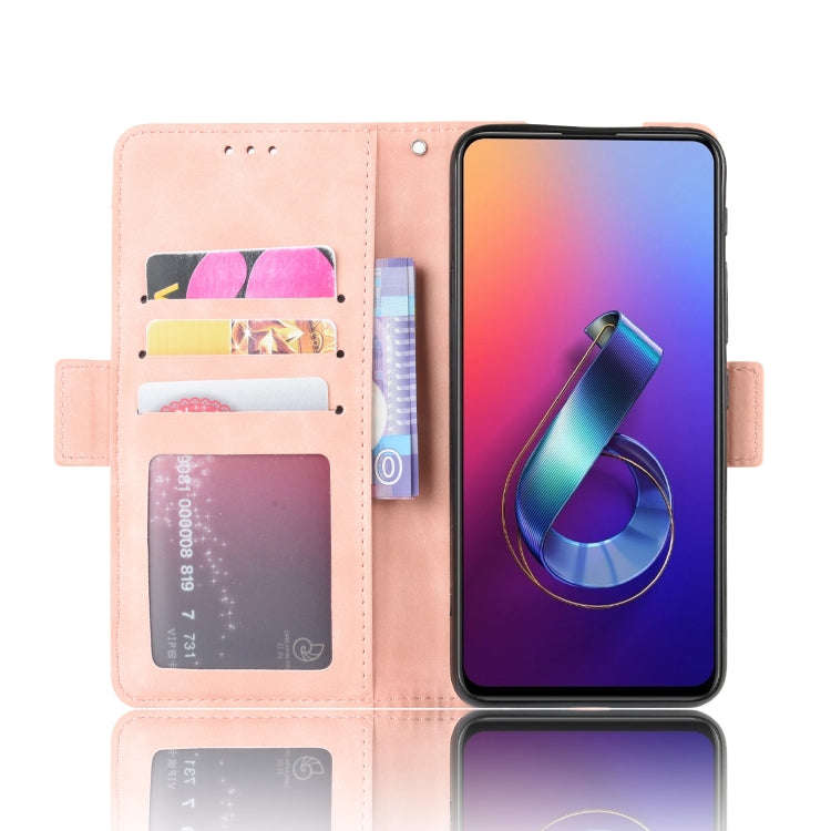 Wallet Style Skin Feel Calf Pattern Leather Case For Asus Zenfone 6 ZS630KL,with Separate Card Sl...