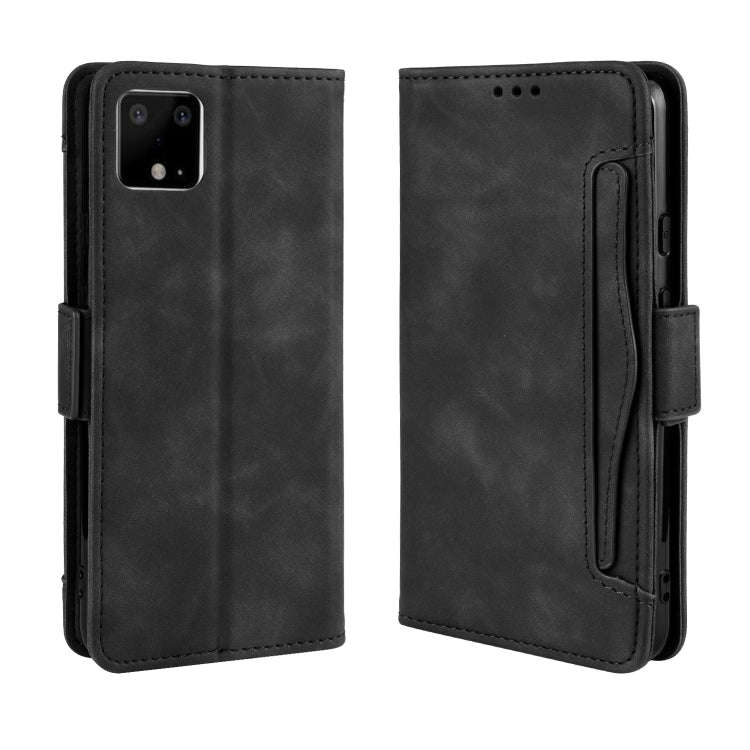 For Google Pixel 4 XL Wallet Style Skin Feel Calf Pattern Leather Case with Separate Card Slot(Bl...