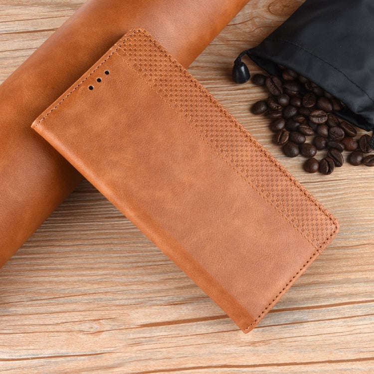 For OnePlus 7T Pro Magnetic Buckle Retro Crazy Horse Texture Leather Phone Case(Brown)