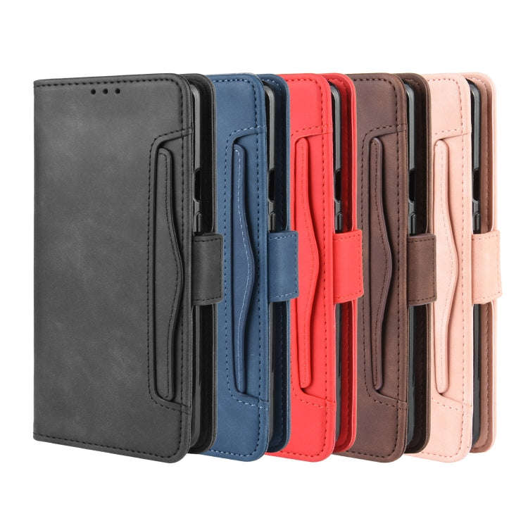 For OnePlus 7T Pro Wallet Style Skin Feel Calf Pattern Leather Case with Separate Card Slot(Pink)