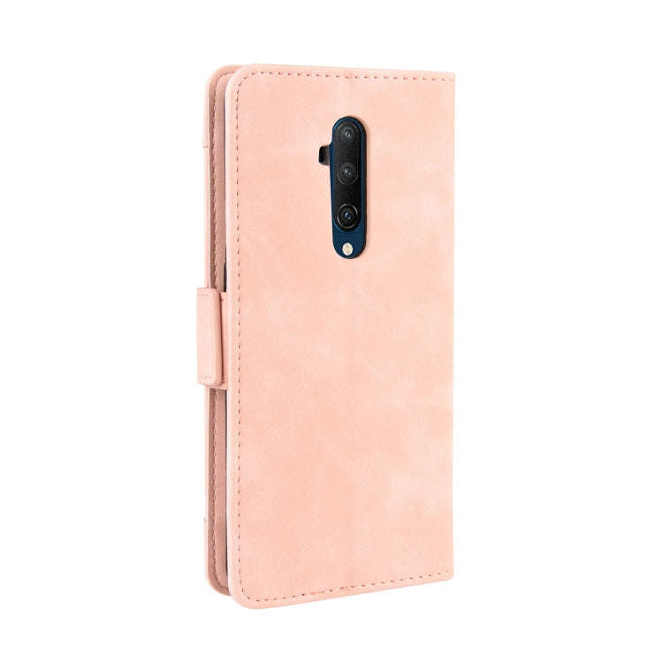 For OnePlus 7T Pro Wallet Style Skin Feel Calf Pattern Leather Case with Separate Card Slot(Pink)