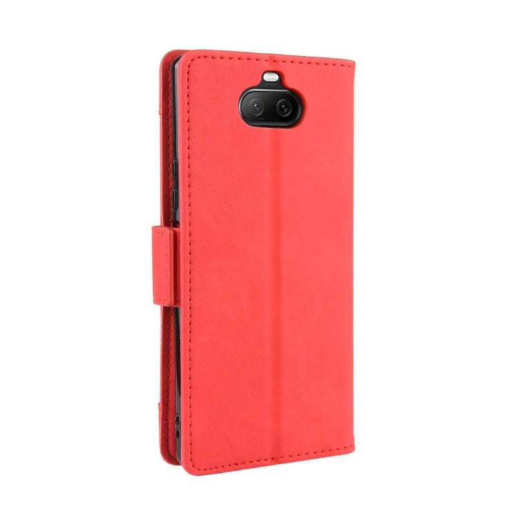 For Sony Xperia 8 Wallet Style Skin Feel Calf Pattern Leather Case with Separate Card Slot(Red)