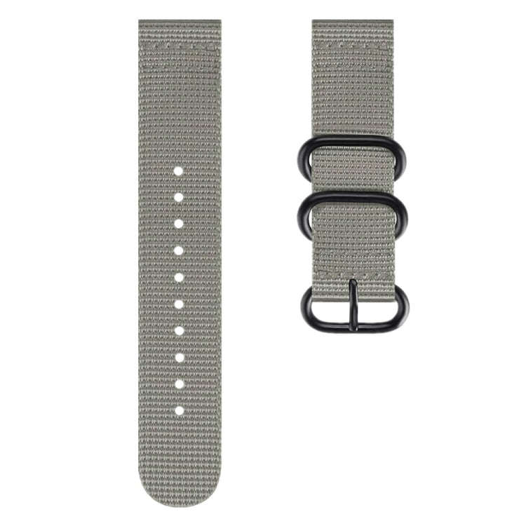 For Samsung Galaxy Watch Active 2 20mm / Gear S3 Nylon Three-ring Watch Band(Gray)