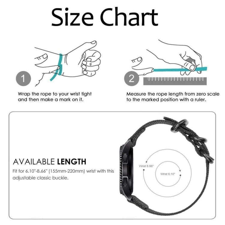 For Samsung Galaxy Watch Active 2 20mm / Gear S3 Nylon Three-ring Watch Band(Army Green)