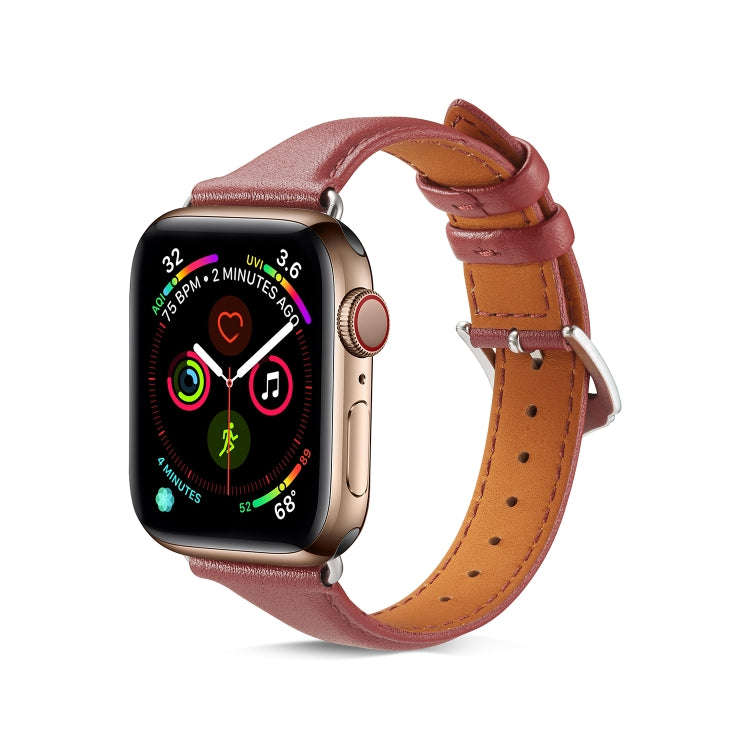 For Apple Watch 3 / 2 / 1 Generations 38mm Universal Thin Leather Strap(Crazy Horse Brown)