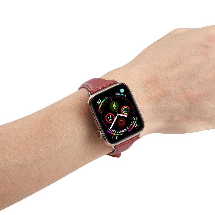 For Apple Watch 3 / 2 / 1 Generations 38mm Universal Thin Leather Strap(Crazy Horse Brown)