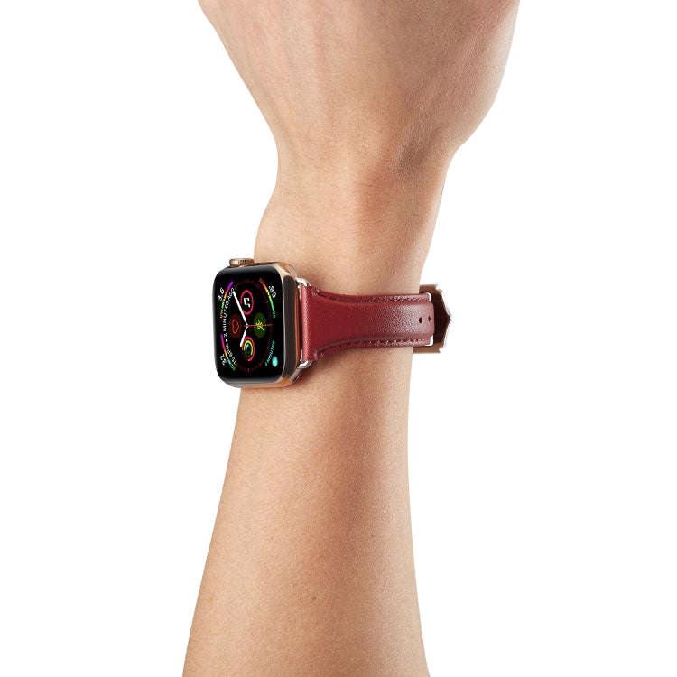 For Apple Watch 3 / 2 / 1 Generations 38mm Universal Thin Leather Strap(Crazy Horse Brown)