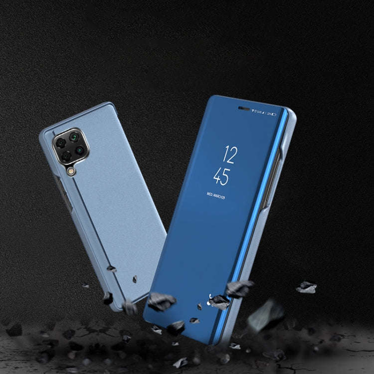 For Huawei P40 Lite/Nova 7i Plated Mirror Horizontal Flip Leather Case with Holder(Black)