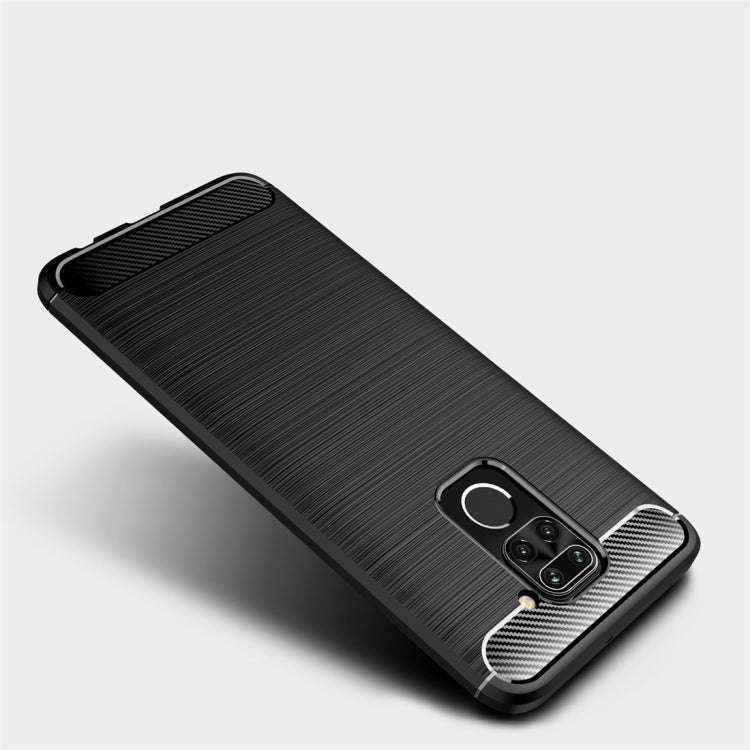 For Xiaomi Redmi Note 9 Brushed Texture Carbon Fiber TPU Case(Black)
