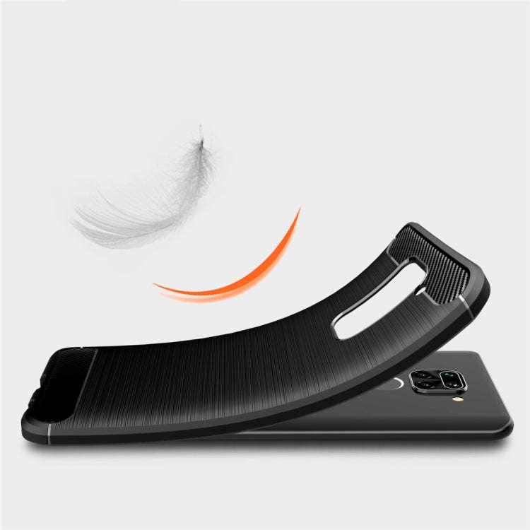 For Xiaomi Redmi Note 9 Brushed Texture Carbon Fiber TPU Case(Black)