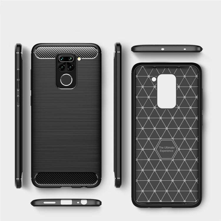 For Xiaomi Redmi Note 9 Brushed Texture Carbon Fiber TPU Case(Black)