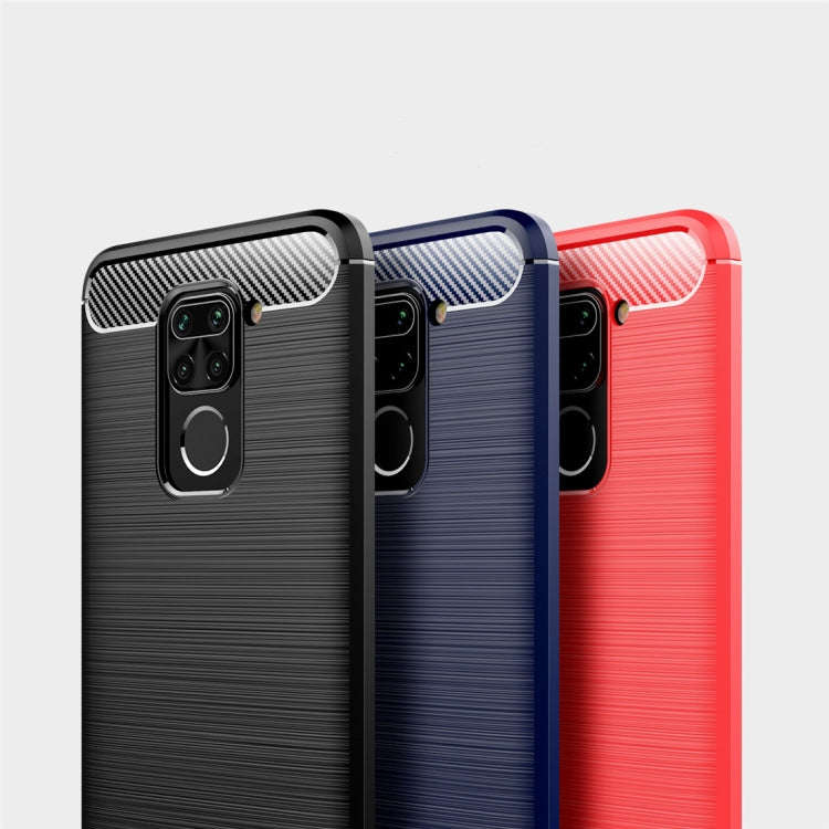 For Xiaomi Redmi Note 9 Brushed Texture Carbon Fiber TPU Case(Black)