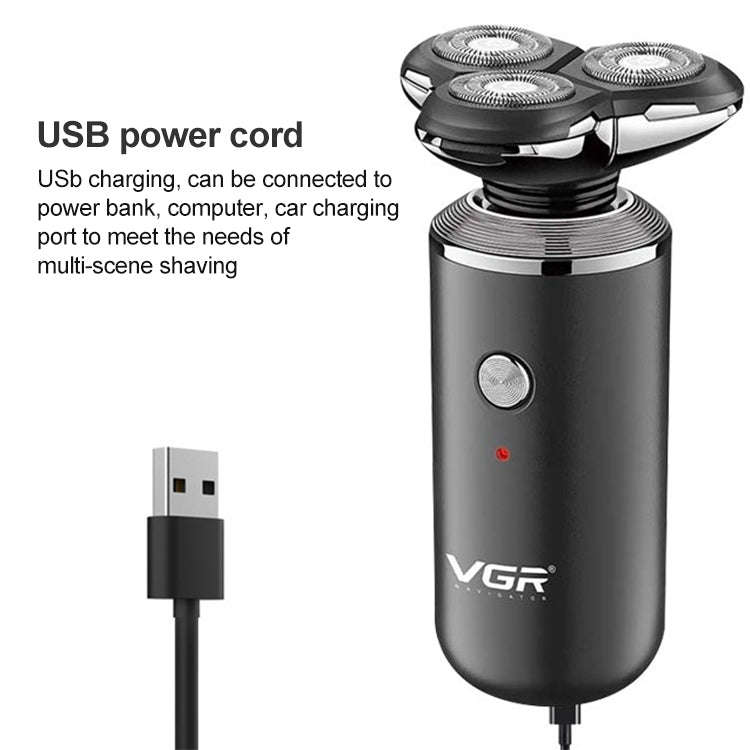 VGR V-317 5W USB Omnidirectional Three-dimensional Floating Three-network Electric Shaver