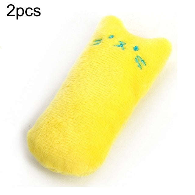 2 PCS Teeth Grinding Catnip Toys Funny Interactive Plush Cat Toy Pet Kitten Chewing Toy  Claws Th...