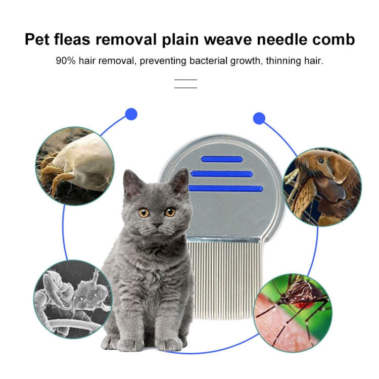 Pet Comb Dog Flea Cleaning Comb Stainless Steel Threaded Needle Comb Removal Beauty Products(Red)