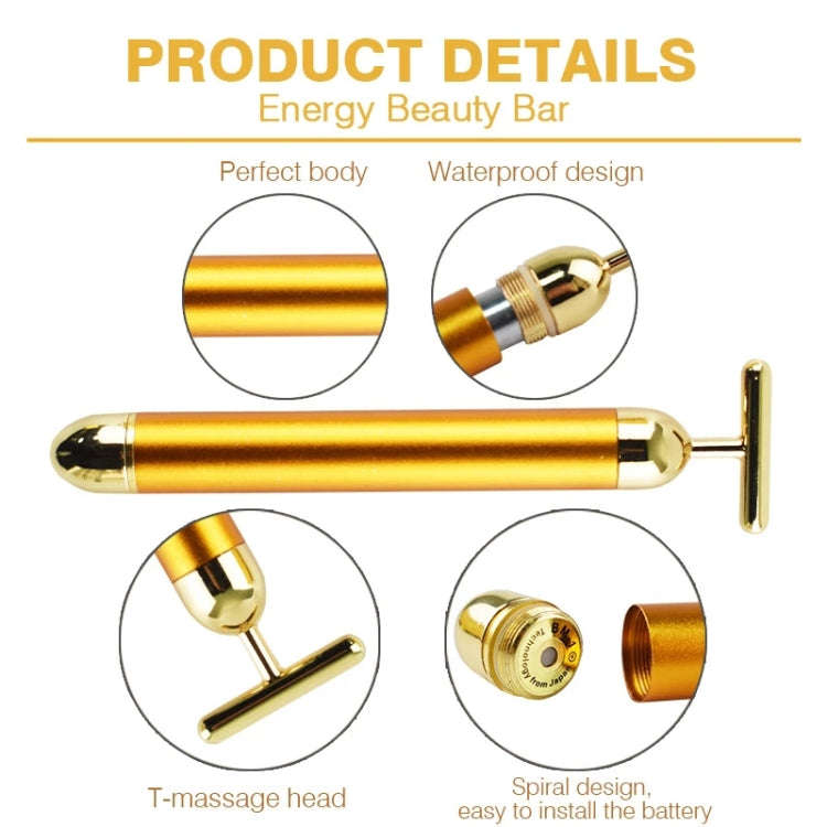 Beauty Electric Facial Pulse Roller Massager(24K Gold)