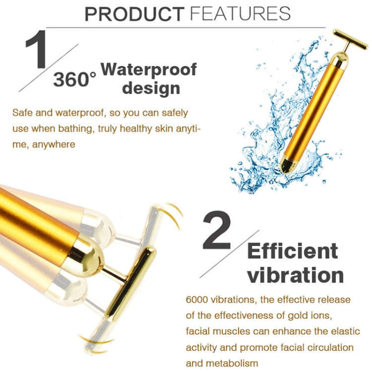 Beauty Electric Facial Pulse Roller Massager(24K Gold)